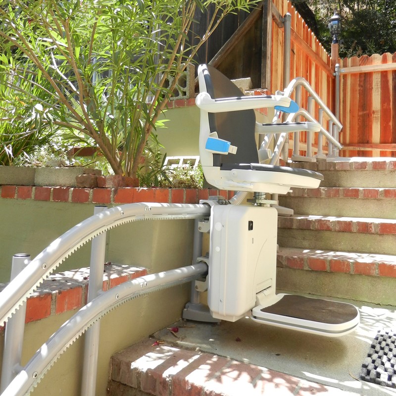 Curved Outdoor exterior outside chair stair lift in Phoenix AZ